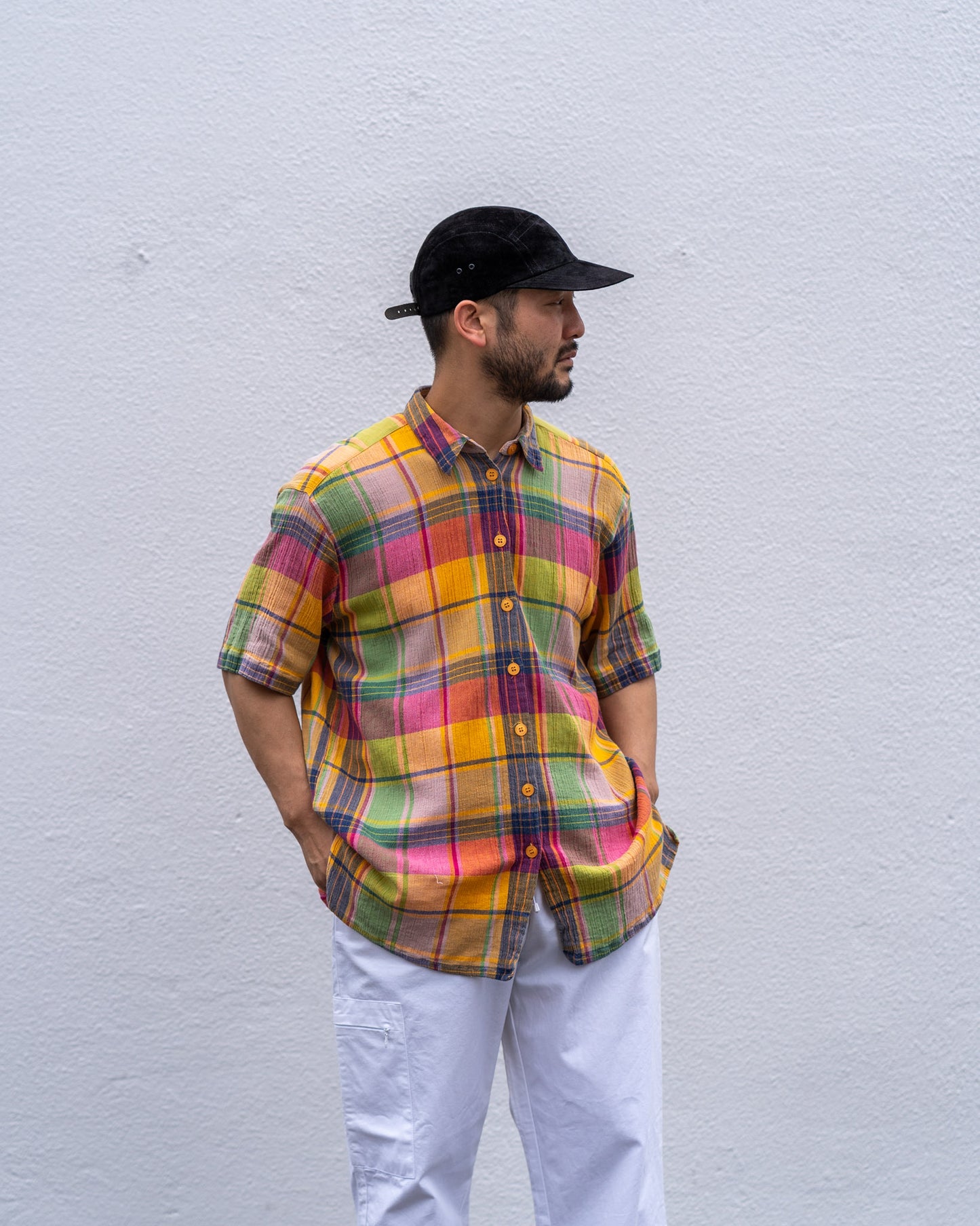 Multi collar plaid shirt