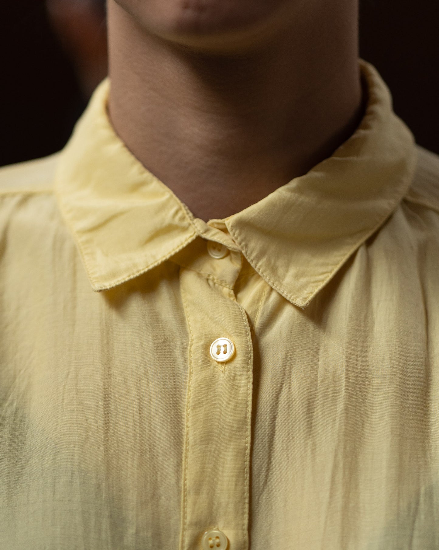 Yellow silk shirt