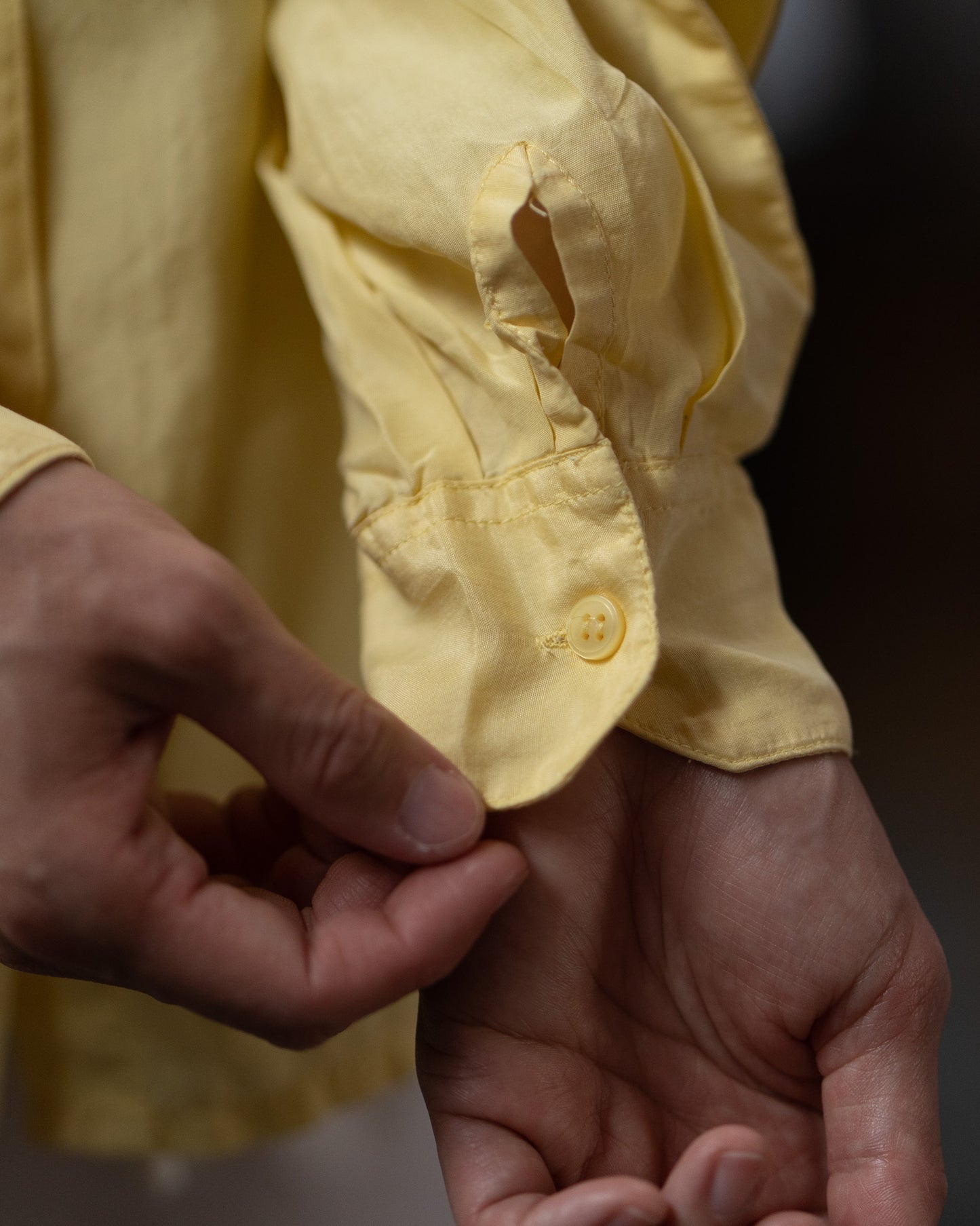 Yellow silk shirt