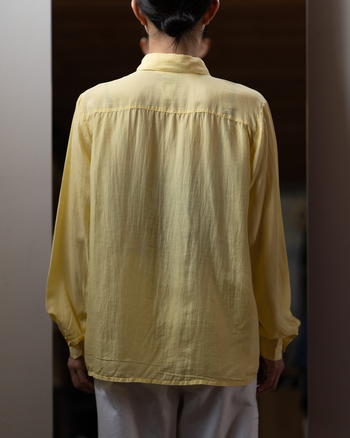 Yellow silk shirt