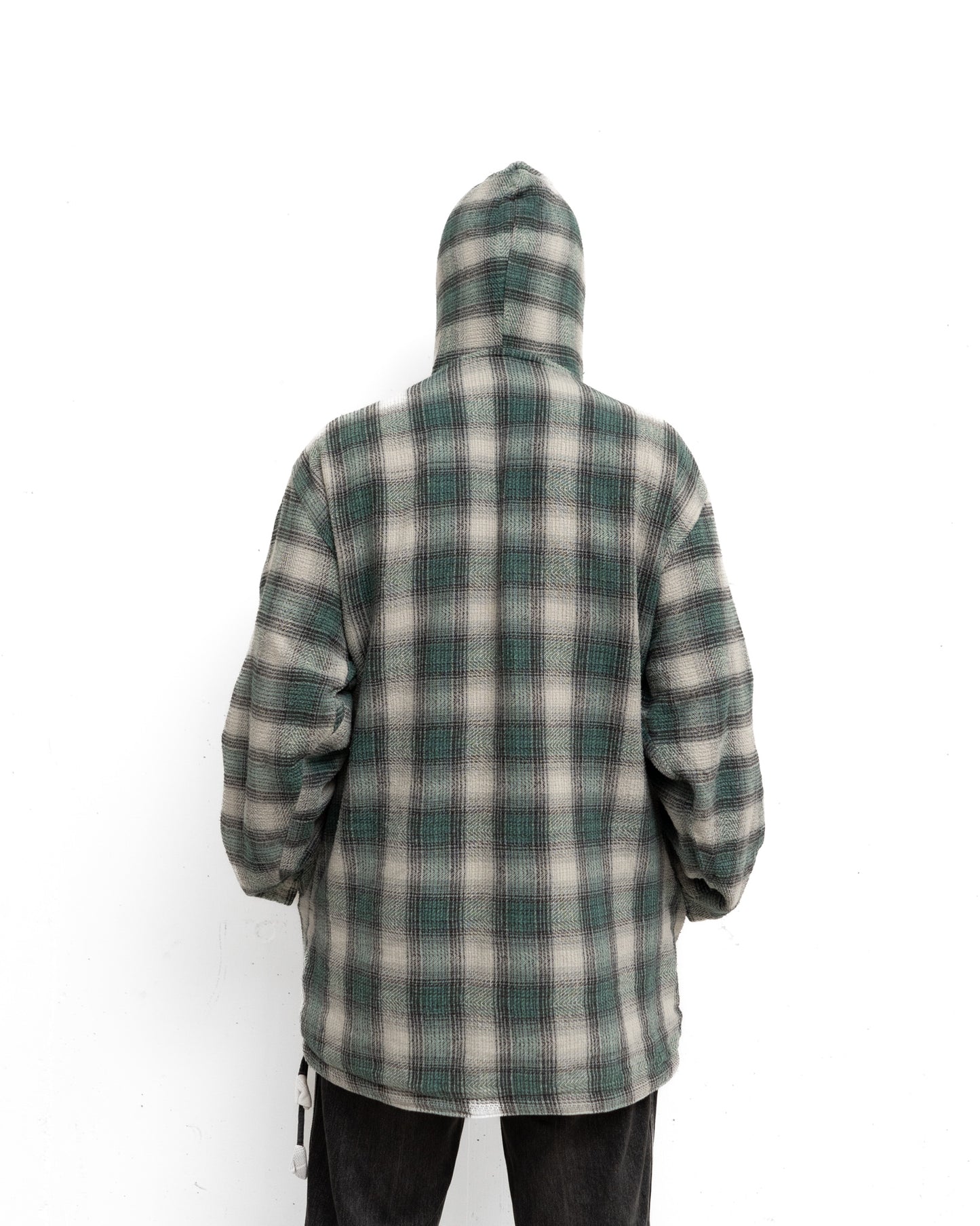 Reversible cotton flaannel pullover hoodie