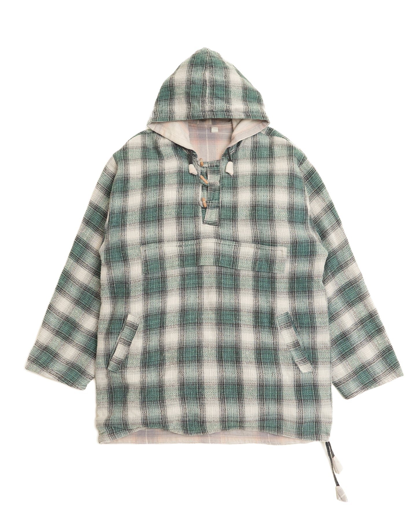 Reversible cotton flaannel pullover hoodie