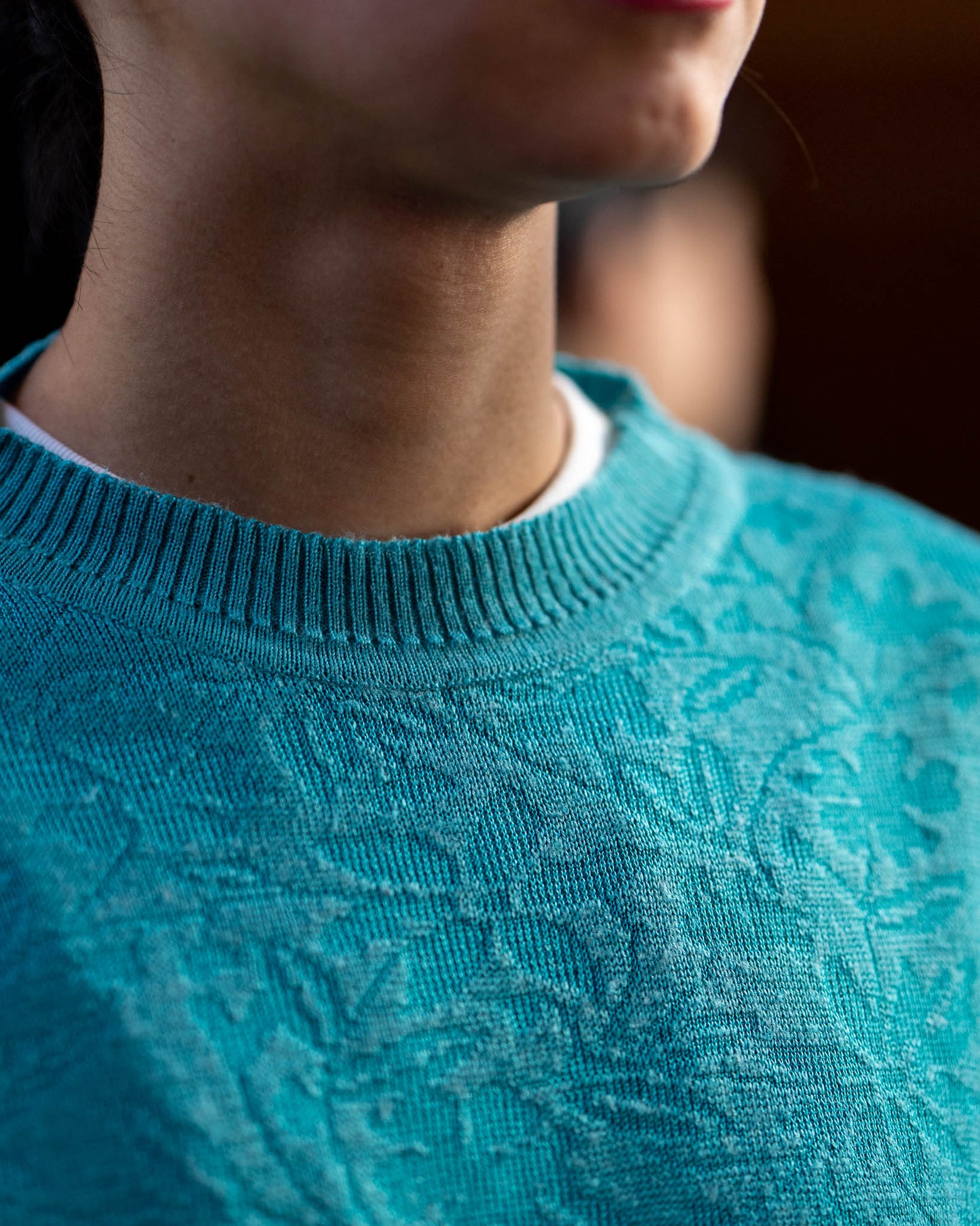 jacquard light blue knit