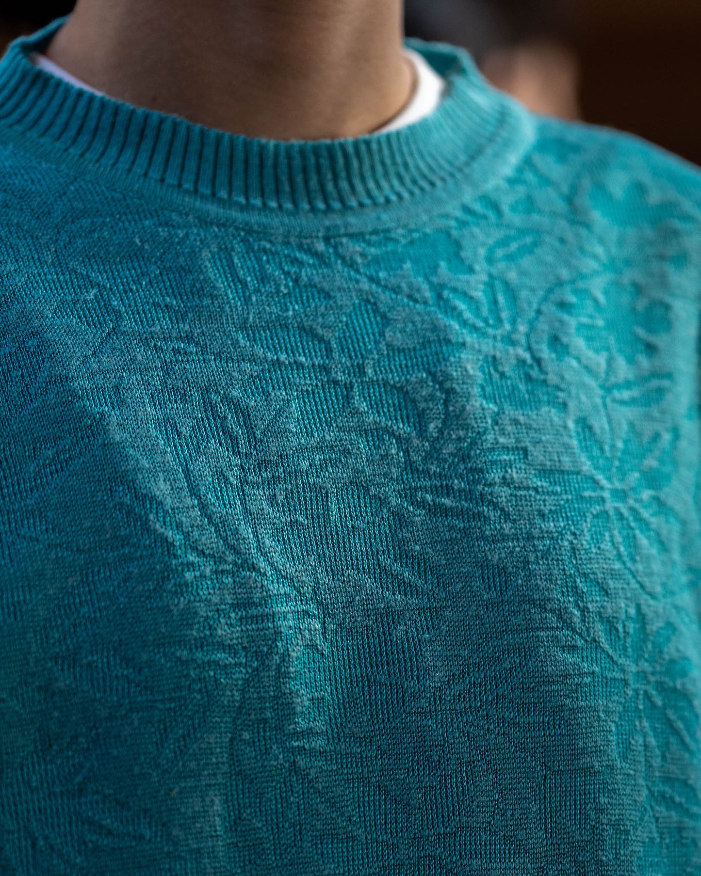 jacquard light blue knit