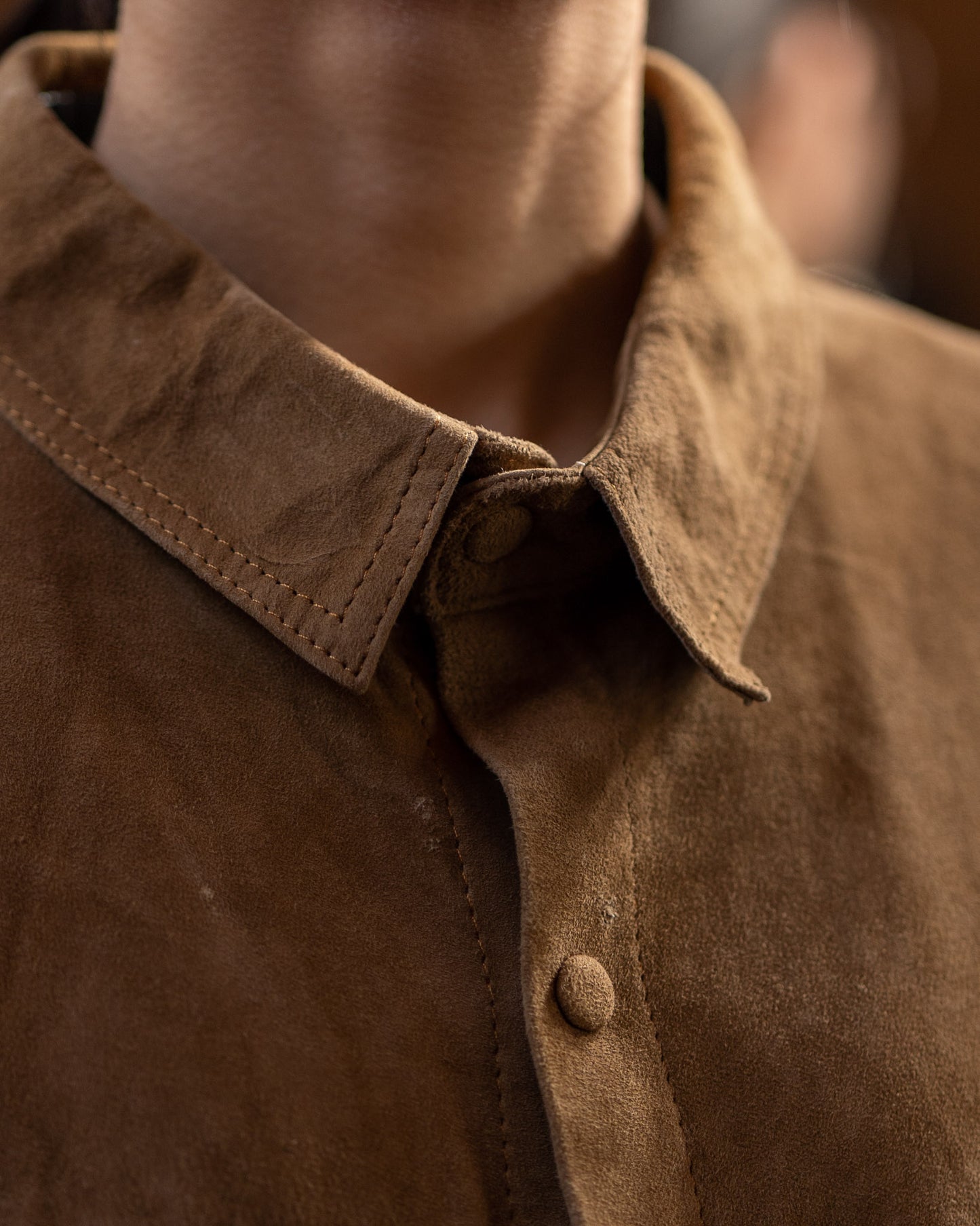 Suede leather western shirt