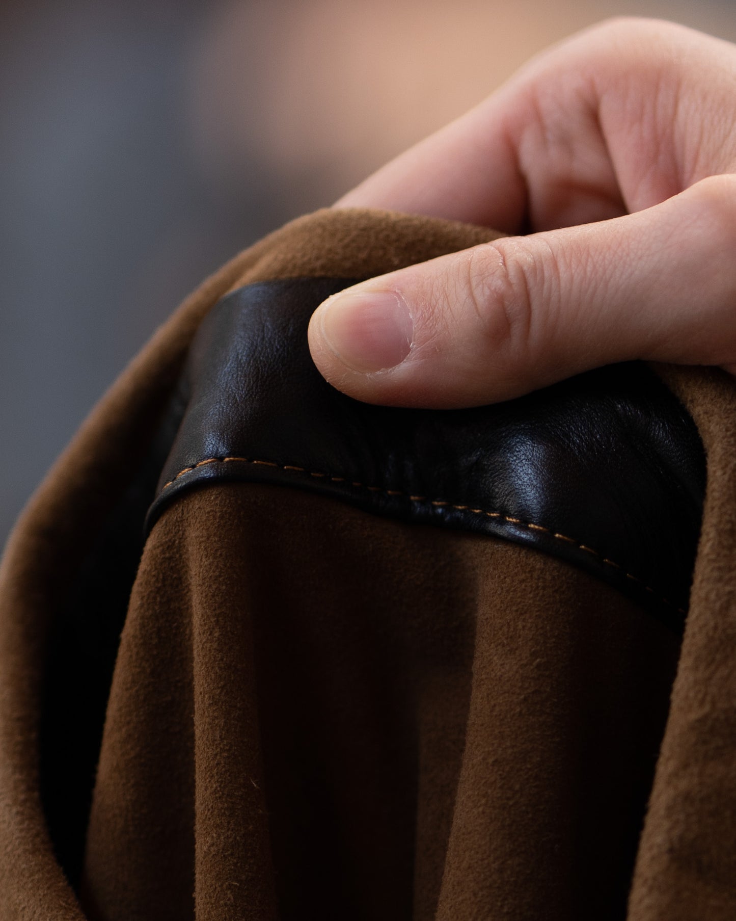 Suede leather western shirt